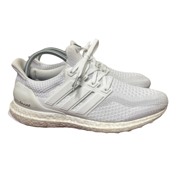 Adidas Ultra Boost 2.0 Men Size 8.5 AQ5929 Triple White Running Athletic Shoes - Picture 1 of 10
